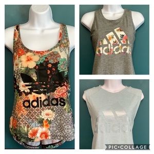 Adidas tank top bundle cute floral M athletic